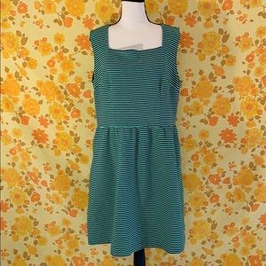 Target Merona Green & Navy Stripe Sleeveless Dress